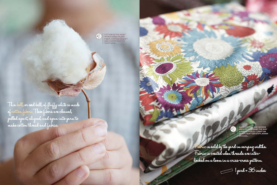 A page spread from An Invitation to Sew