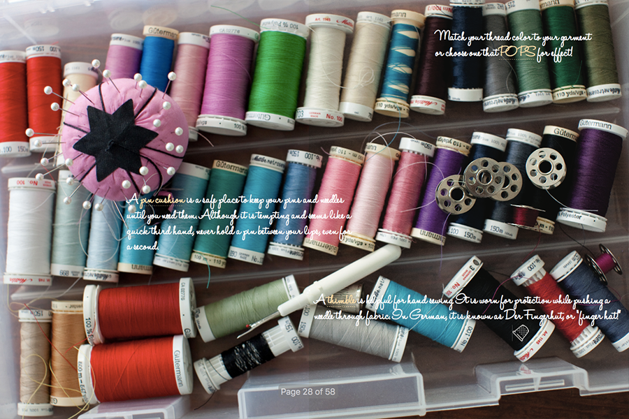 A page spread from An Invitation to Sew